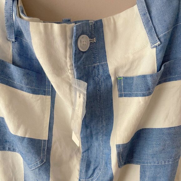 The Colette Linen Blend Maxi Skirt by Maeve Anthropologie Blue Stripe size XL - Picture 6 of 12